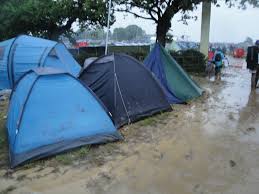 camping in rain