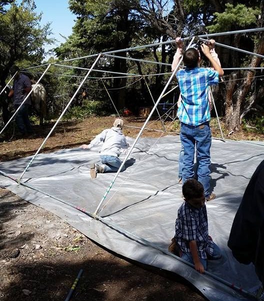 canvas tent setup